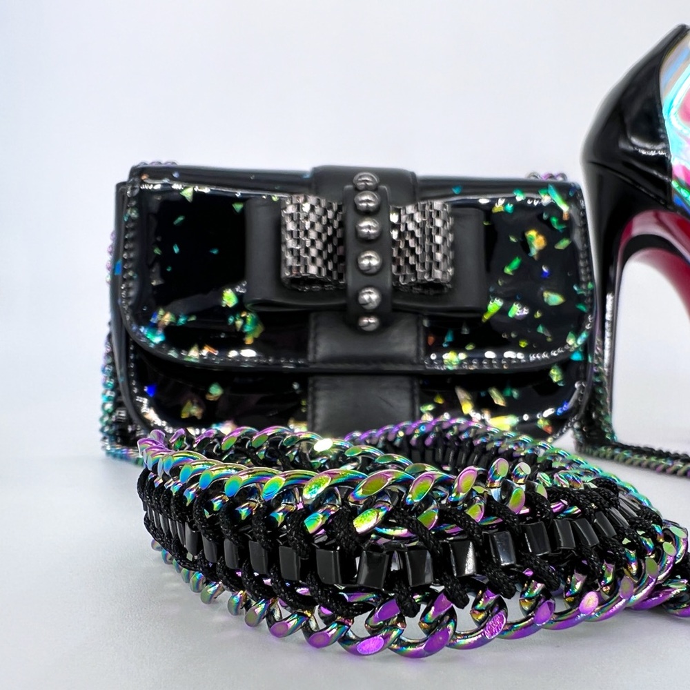 RARE Louboutin Sweet Charity Iridescent Hologram Bag - Picture 3 of 10